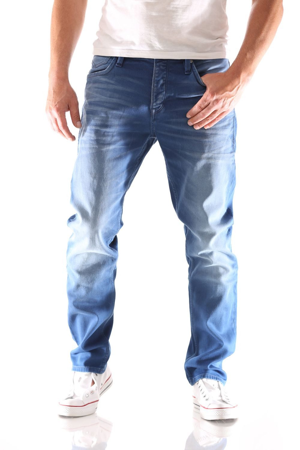 Slim-fit-Jeans Jack & Jones Tim Leon GE929 Indigo Slim Straight Herren Jeans