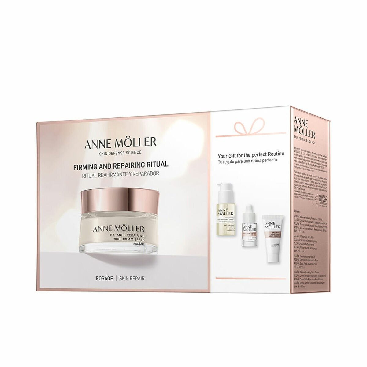 Anne Möller Gesichtspflege-Set ROSGE RICH REBALANCING REPARIERENDE CREME SPF15