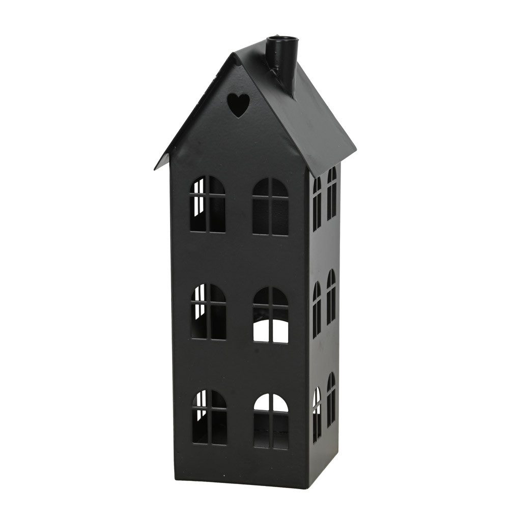 Posiwio Kerzenlaterne Lichthaus No. 1 schwarz aus Metall Laterne Hausform H günstig online kaufen
