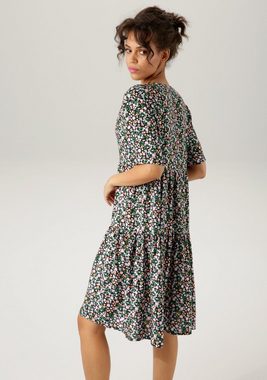 Aniston CASUAL Sommerkleid mit buntem Minimal-Blumendruck