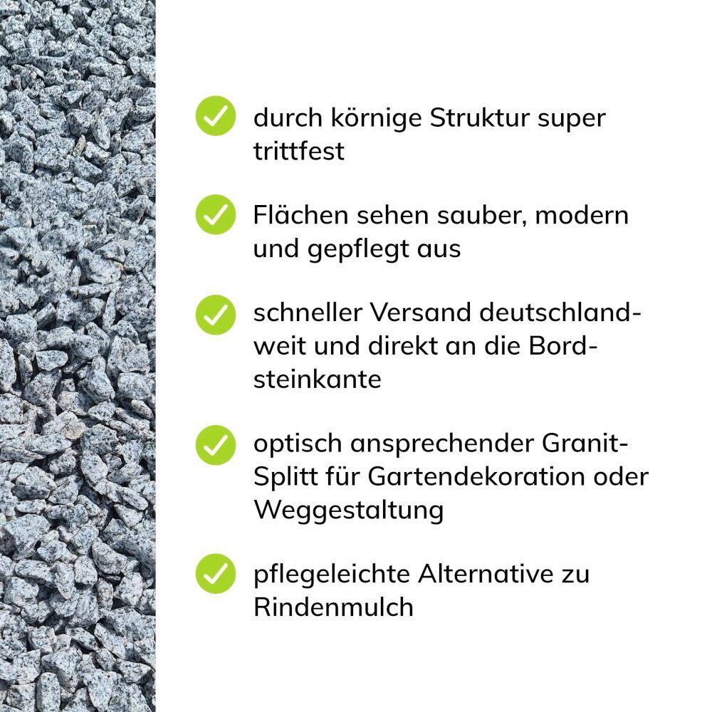 CM-Gartendesign Stein Passauer Granit Splitt, (16/32mm, grau), 5kg