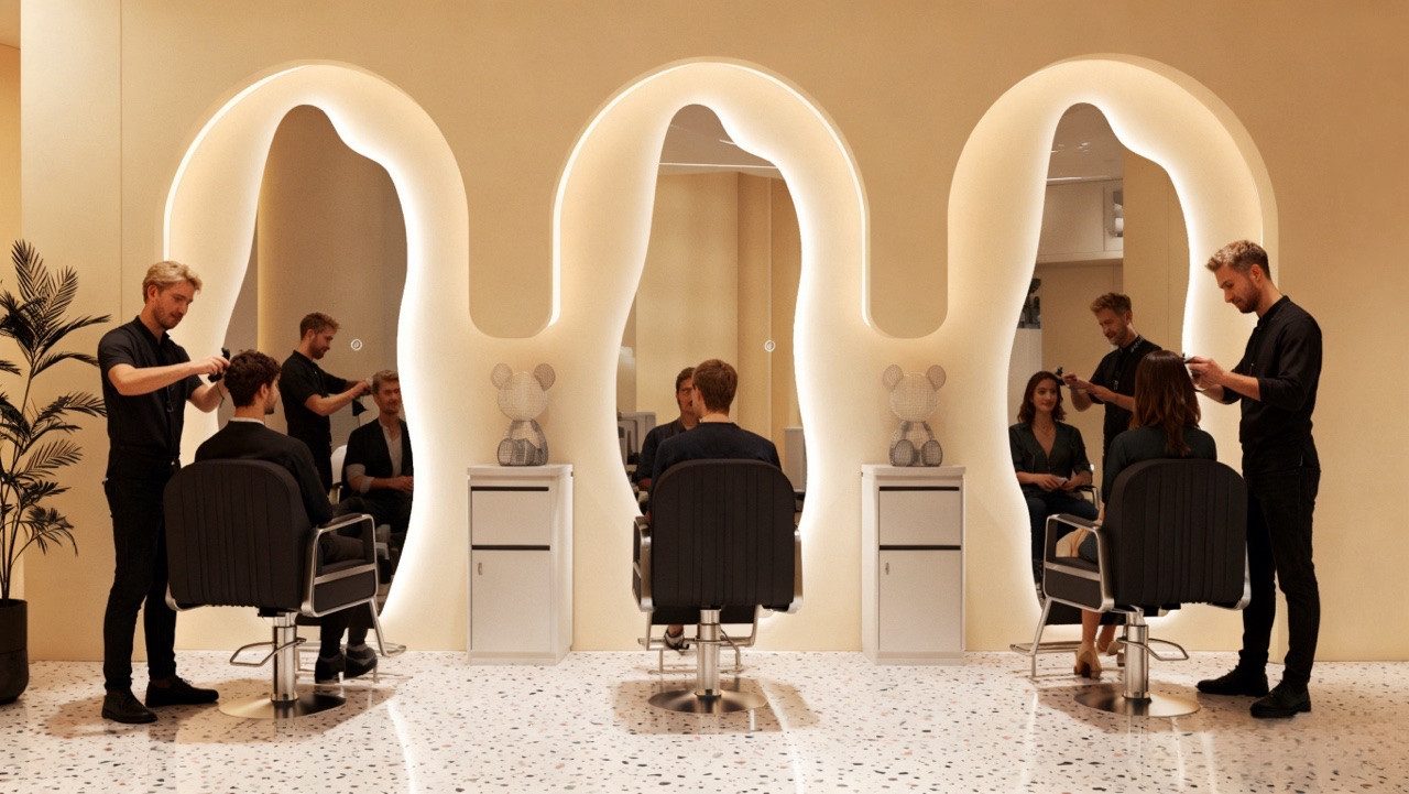 WDWRITTI Spiegel groß für Friseurladen Friseurspiegel Hotel Schlafzimmer Wohnzimmer (Wandspiegel mit LED Beleuchtung asymmetrisch rahmenlos, 1-St., 165x60cm), 3Lichtfarben, Dimmbar, Speicherfunktion