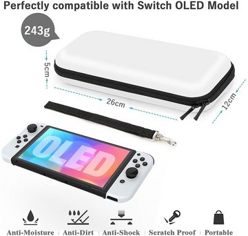 Vaxiuja Controller-Schutzhülle 11 in 1 Zubehör-Kit für 2021 Nintendo Switch OLED Modell Tragetasche