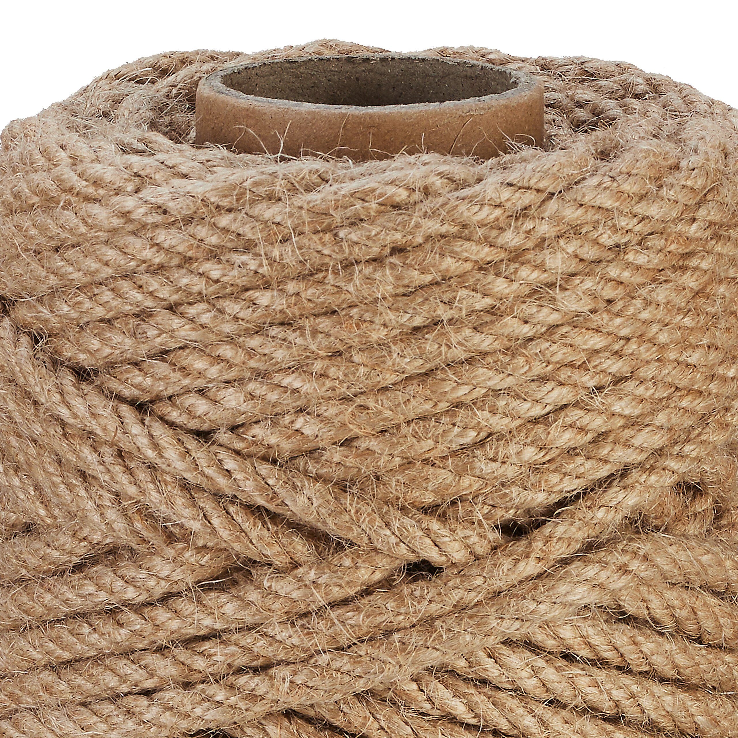 relaxdays Juteschnur 6 mm x 50 m 2er Set Bastelgarn