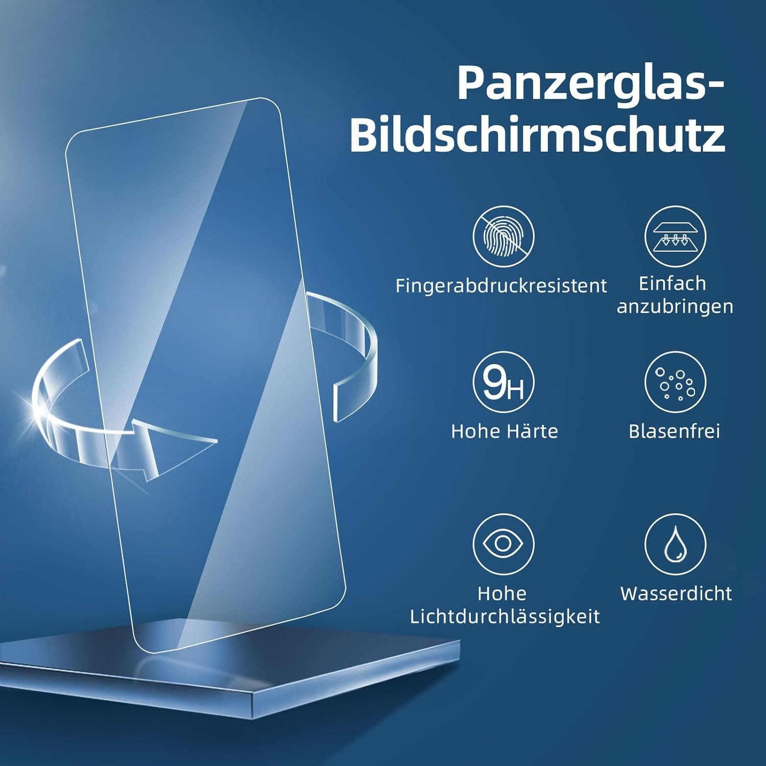 Baker Schutzfolie 3 Stück Panzerglas für iPhone 16/ 16 Plus/16 Pro/ 16 Pro Max, (3 Pack), Schutzglas, 9H Härte, HD Displayschutzfolie, 0.33mm Ultra-klar