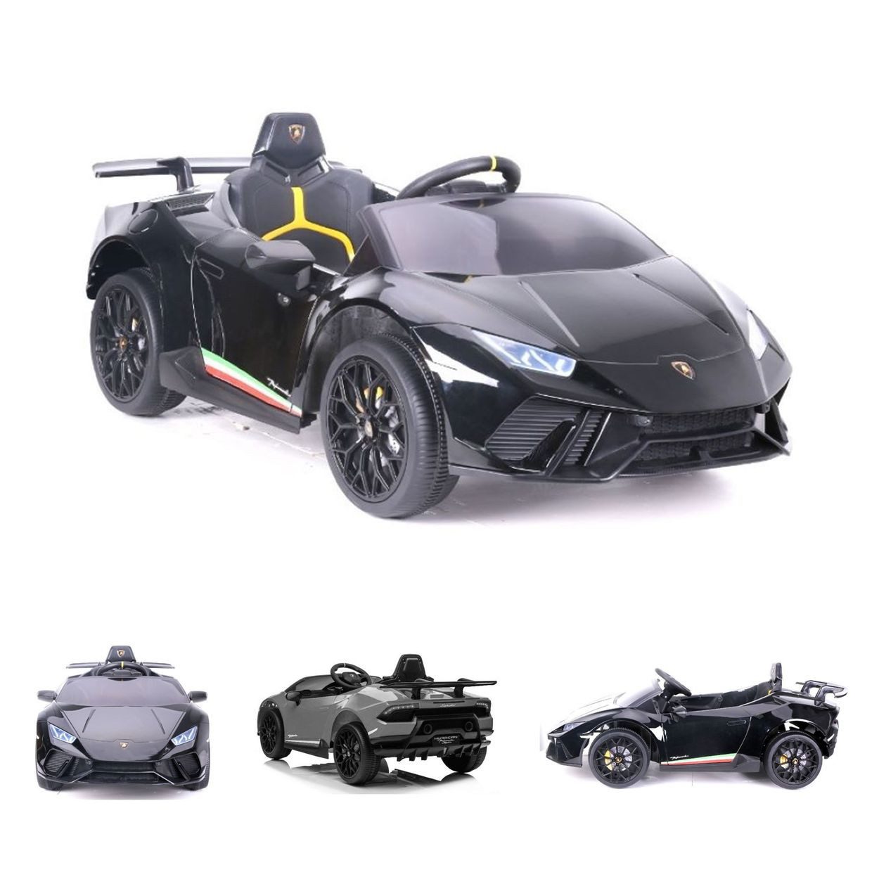 ES-Toys Elektro-Kinderauto Kinderauto Lamborghini Huracan, Belastbarkeit 40 kg, EVA-Reifen Scheinwerfer Bluetooth