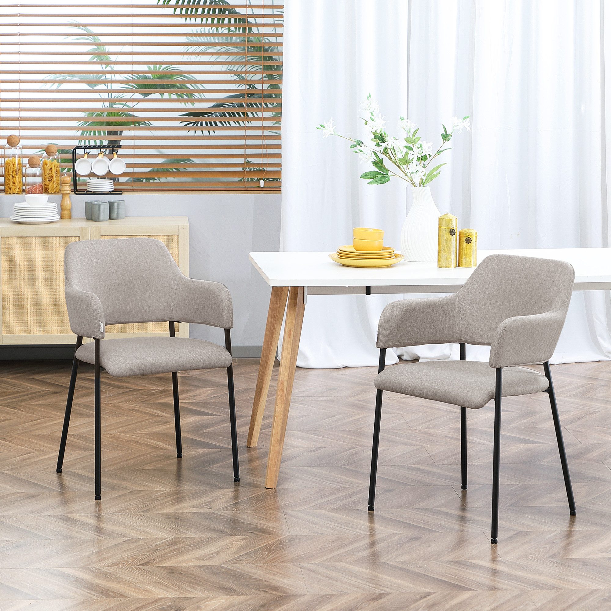 HOMCOM Esszimmerstuhl 2er Set Küchenstuhl mit günstig online kaufen