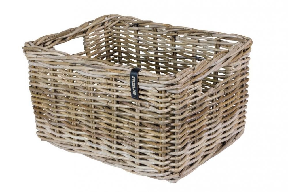 Basil Fahrradkorb Basil Dax S Rattan Fahrradkorb 27x37x21 cm - grau - ohne Befestigungsm