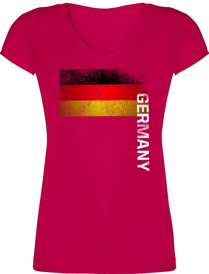 MoonWorks® Damen Fan-Shirt Fußball Retro Deutschland Germany Weltmeisterschaft Fan-Trikot Style WM 2018 