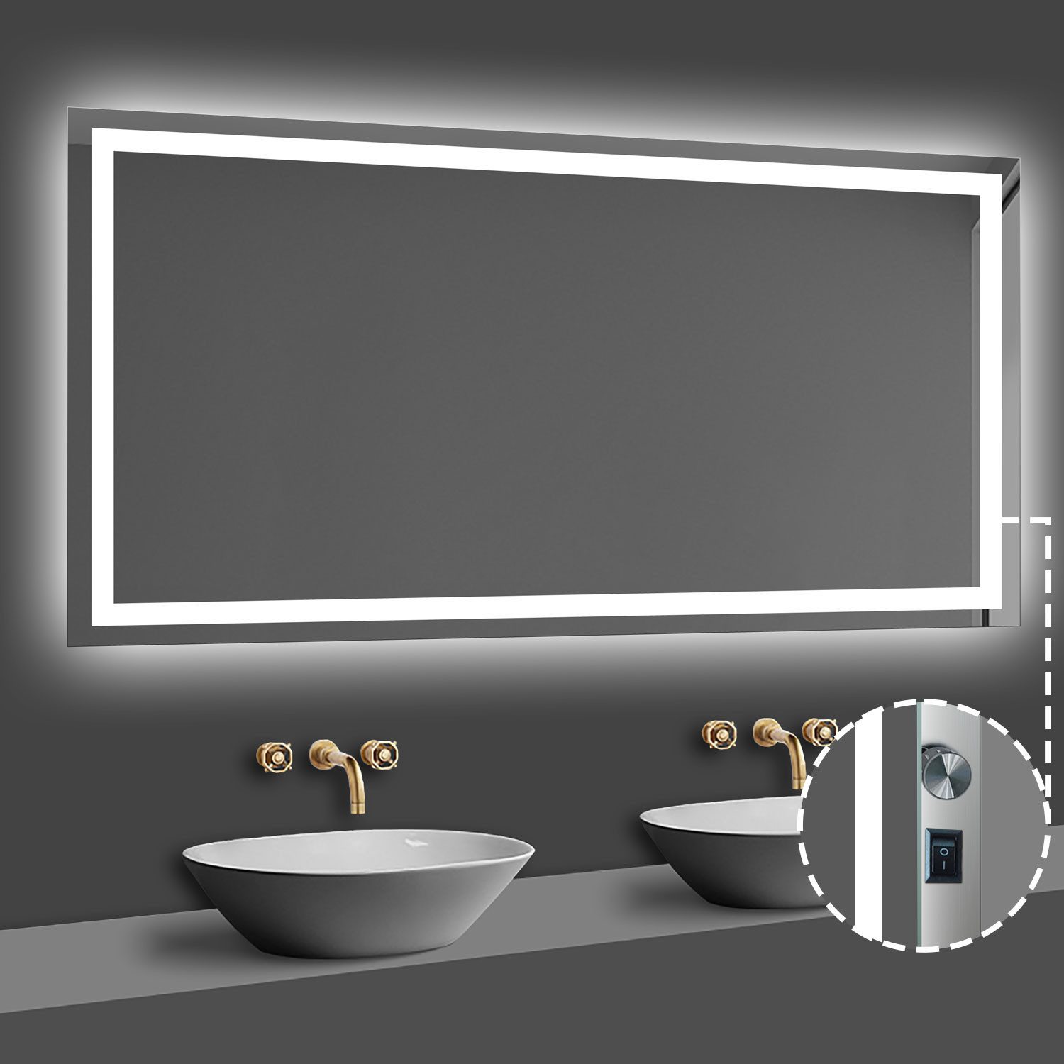 duschspa Badspiegel mit Beleuchtung Kaltweiß oder Kalt/Neutral/Warmweiß Bes günstig online kaufen