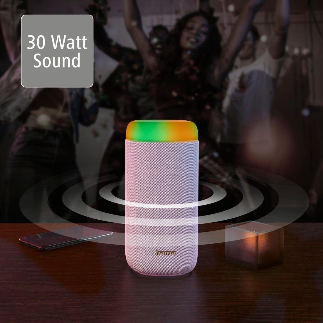 Hama Bluetooth Box Bluetooth-Lautsprecher Bass,360ᵒ 360ᵒ spritzwassergeschützt LED (Freisprechanlage,Xtra 2.0 Xtra Sound) Bass Shine weiß Sound