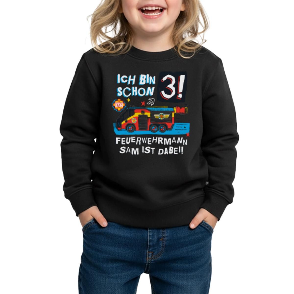 Sweatshirt Feuerwehrmann Sam Geburtstagsdesign 3 Jahre Kinder Premium Pullover