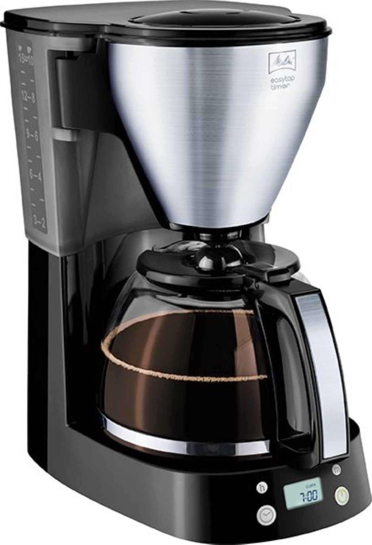 Melitta Filterkaffeemaschine Easy Top Timer 1010-15 Schwarz-Edelstahl 1080 W