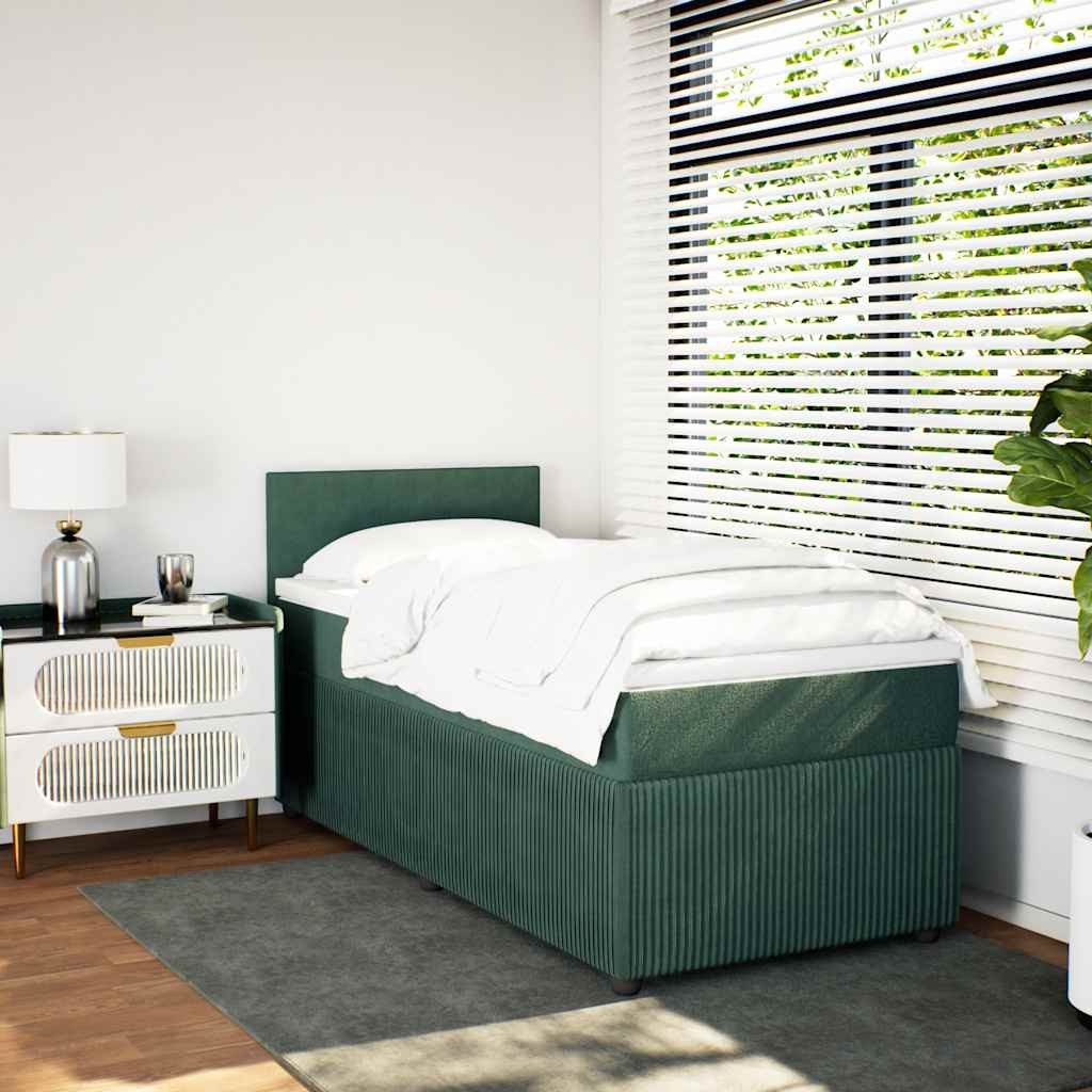 vidaXL Bett Boxspringbett mit Matratze Dunkelgrün günstig online kaufen