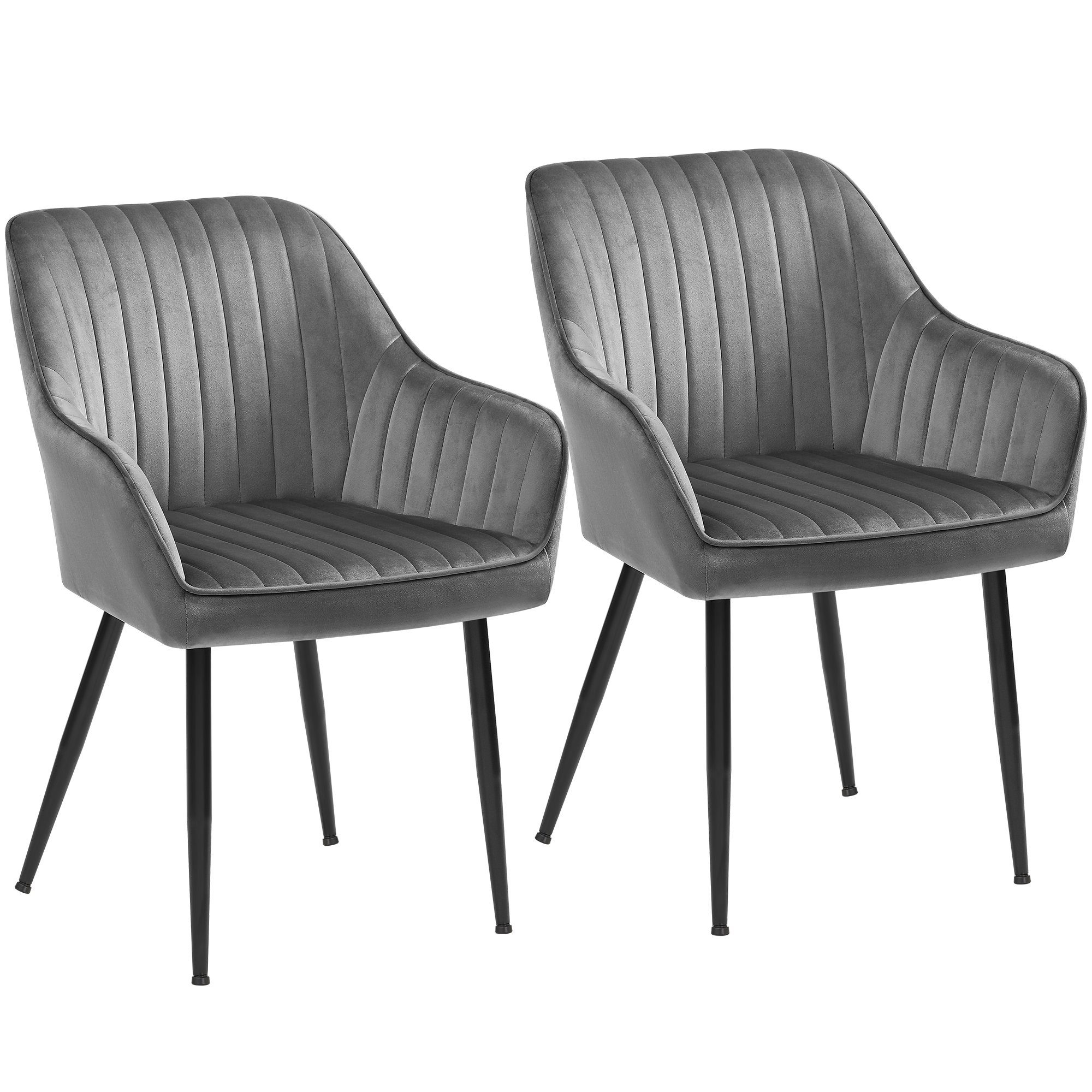 SONGMICS Esszimmerstuhl (2 St), Polsterstuhl mit Metallbeine, Samt, für Sch günstig online kaufen