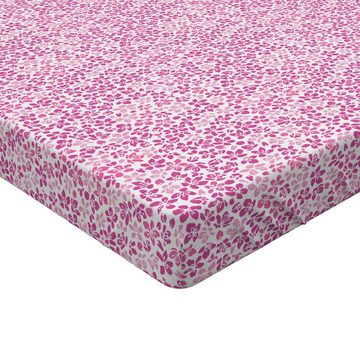 Spannbettlaken Soft Dekorativer Stoff Bettwäsche Rund-um Elastischer Gummizug, Abakuhaus, Kunstwerk Muster in Sakura Blumen