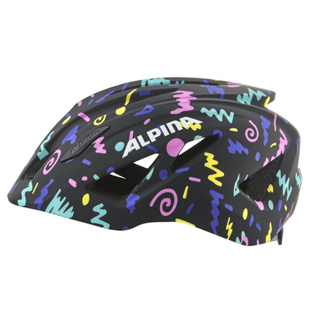 Alpina Kinderhelm PICO Kinderfahrradhelm schwarz, neon-grün, weiß