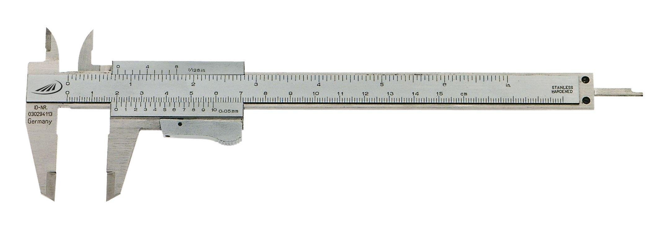 HELIOS PREISSER Messschieber, Fein DIN 862 150 mm rostfei mit Momentfeststellung