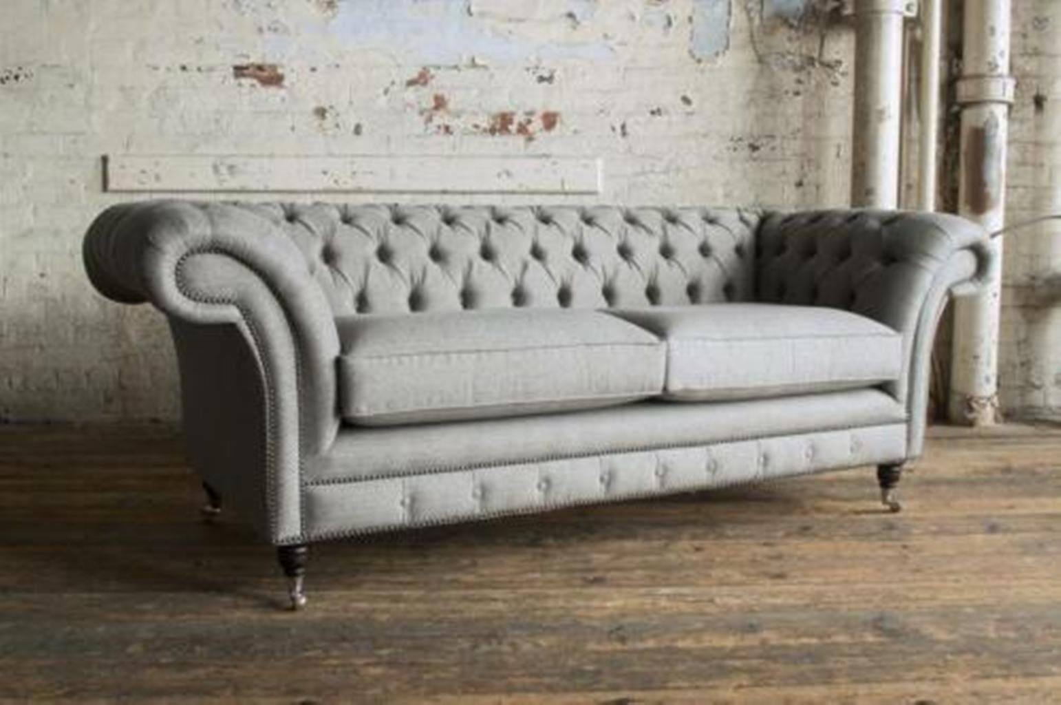 XXL 3 Couch Garnitur Chesterfield-Sofa, Leder Sitz Sitzer Chesterfield Sofa Polster JVmoebel