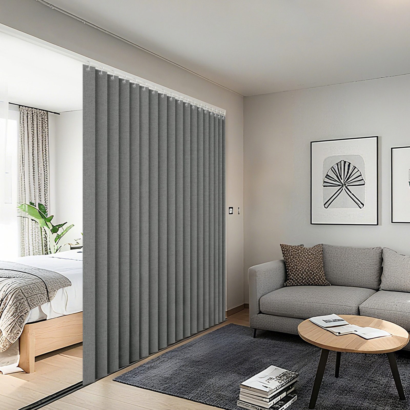 BTTO V&G Gardine Extrabreiter Vorhang 250 cm, Leinenmuster, Raumteiler Terrassenvorhang