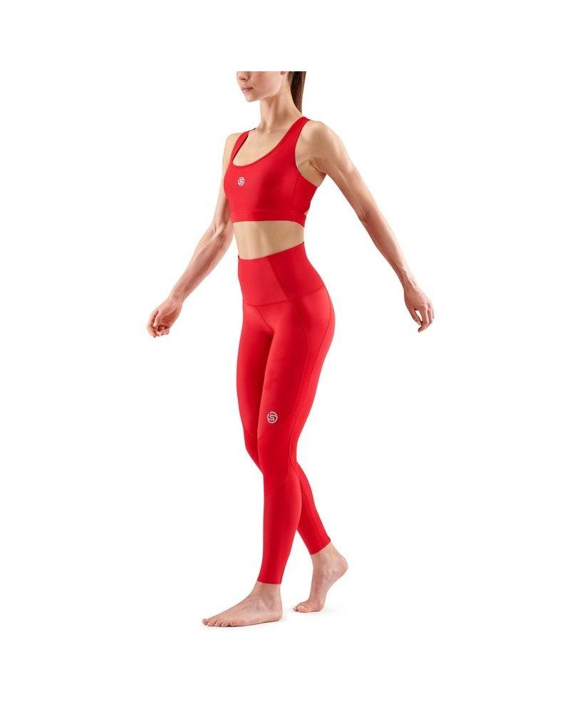 Skins Funktionshose 3-Series Skyscraper Tight Long (enganliegend, hoher Bund) rot Damen