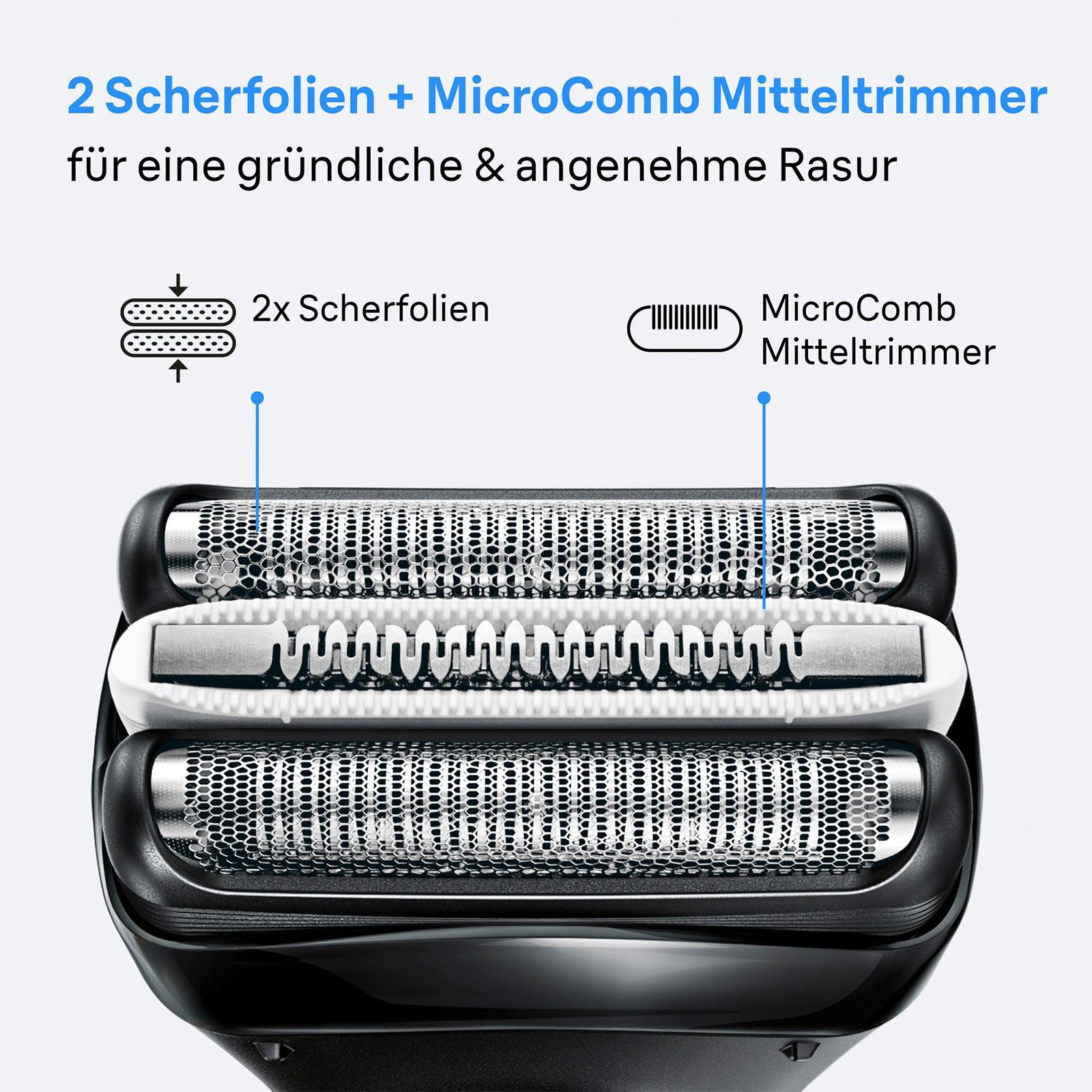Braun Elektrorasierer 3000BT, Wasserdicht, kabellos, inklusive Trimmer und Aufsätzen