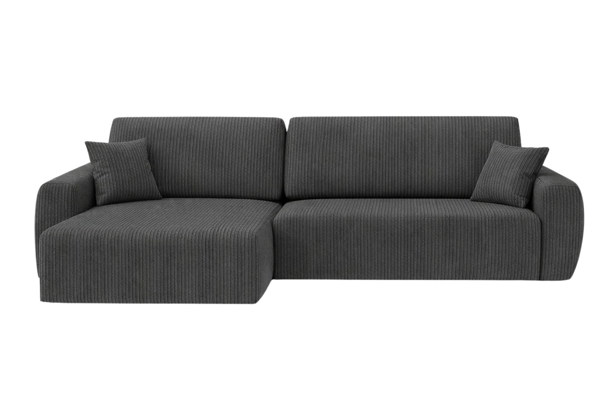 Kaiser Möbel Ecksofa mit Schlaffunktion und Bettkasten Ariel L Cord-Sofa aus Stoff Poso, mit Schlaffunktion,großzügige Liegefläche,pflegeleichter Cordstoff