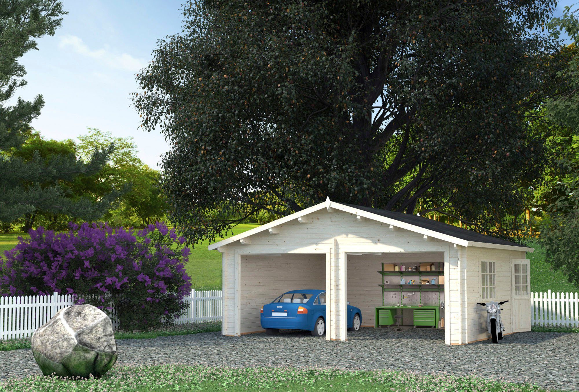 Palmako Garage Roger, BxTxH: 629x565x310 cm, ohne Tor, transparent