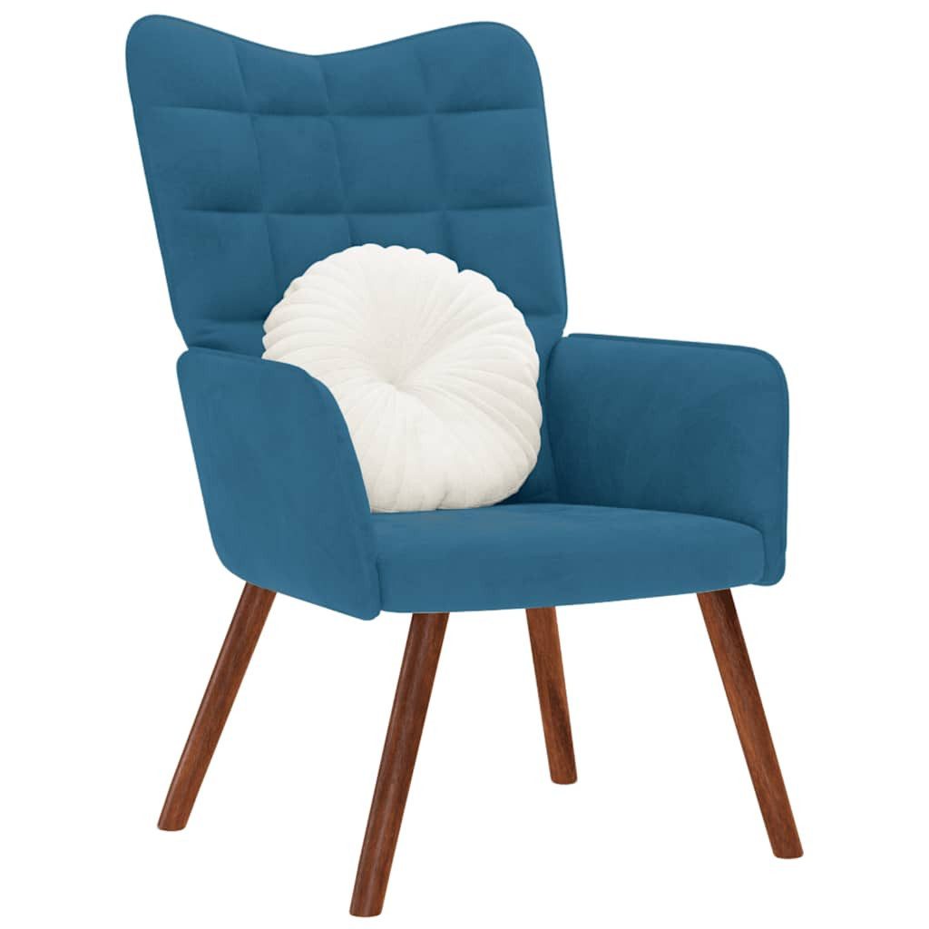 vidaXL Sessel Relaxsessel Blau Samt