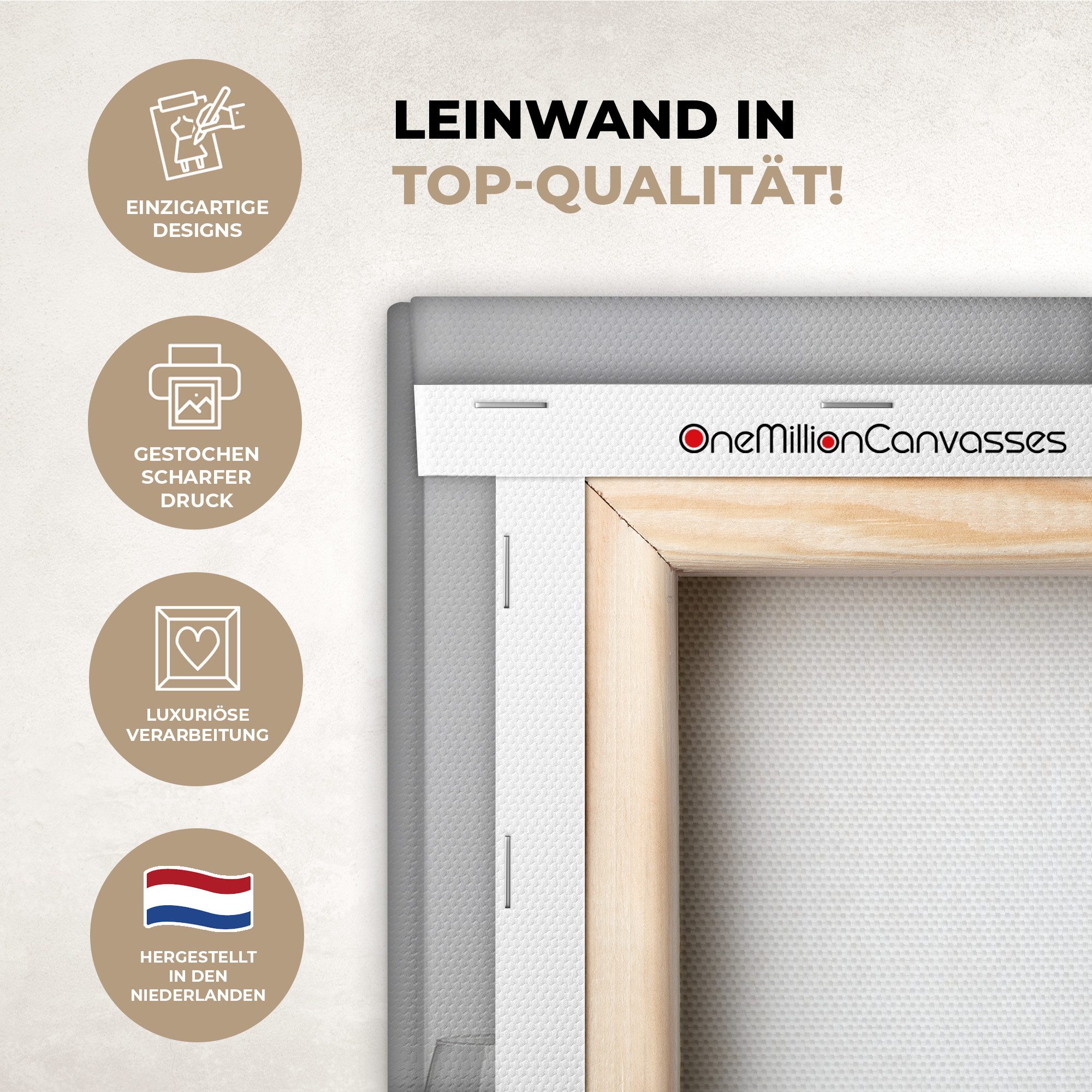 OneMillionCanvasses® Leinwandbild Frau - Maske - Wein - Zigarette, Fotodruck (1 St), Leinwand Canvas Wandbild, Wanddekoration 20x30 cm