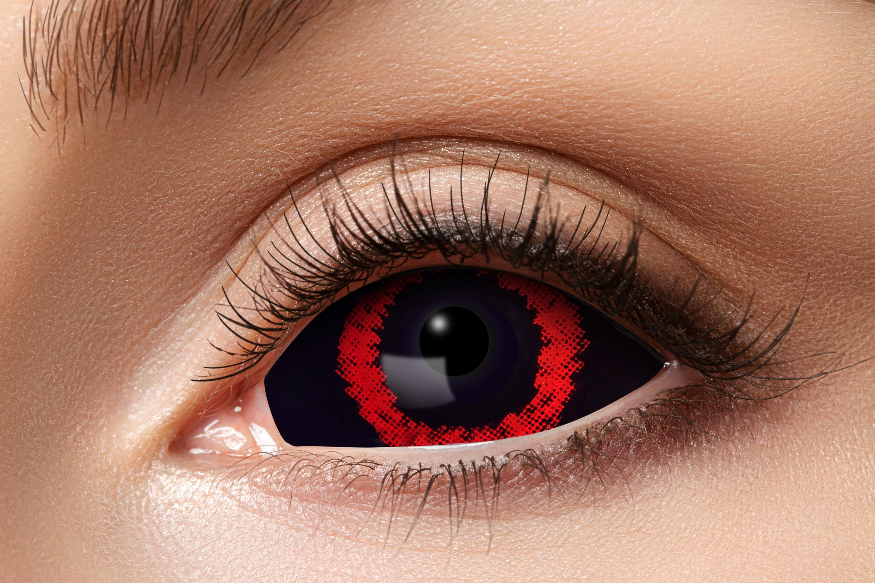 Eyecatcher Jahreslinsen Sclera Red Demon Kontaktlinsen 22mm schwarz rot