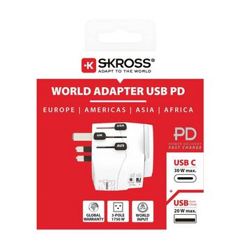 SKROSS Weltreiseadapter World Adapter PRO Light USB Reiseadapter