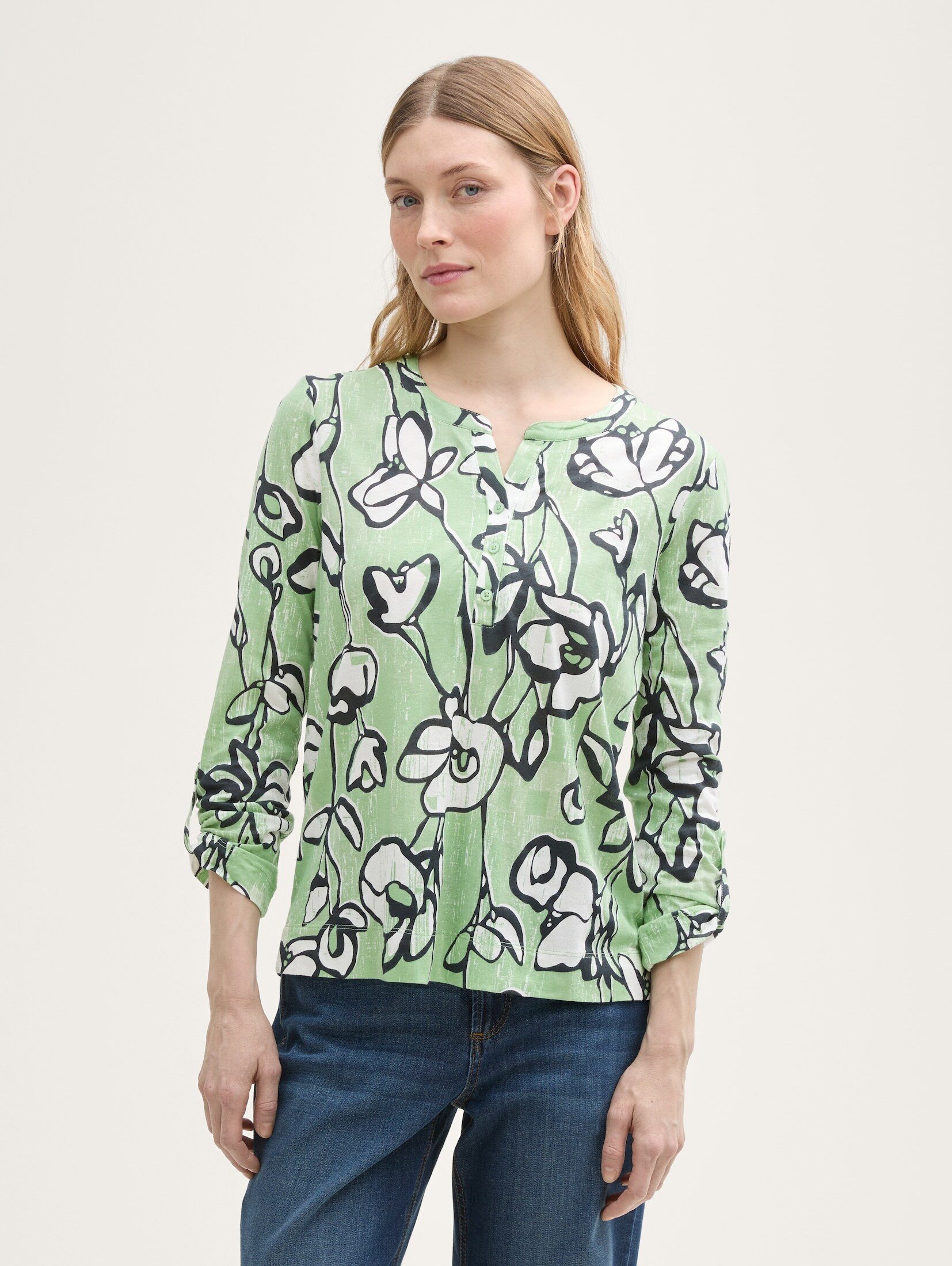TOM TAILOR T-Shirt Henley Langarmshirt mit günstig online kaufen