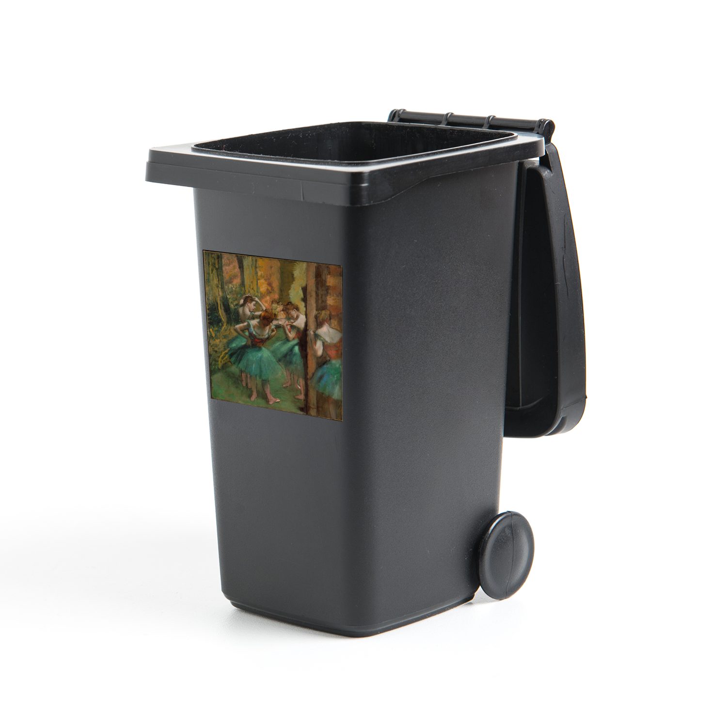 MuchoWow Wandsticker Tänzerinnen Rosa und Grün - Gemälde von Edgar Degas (1 St), Mülleimer-aufkleber, Mülltonne, Sticker, Container, Abfalbehälter