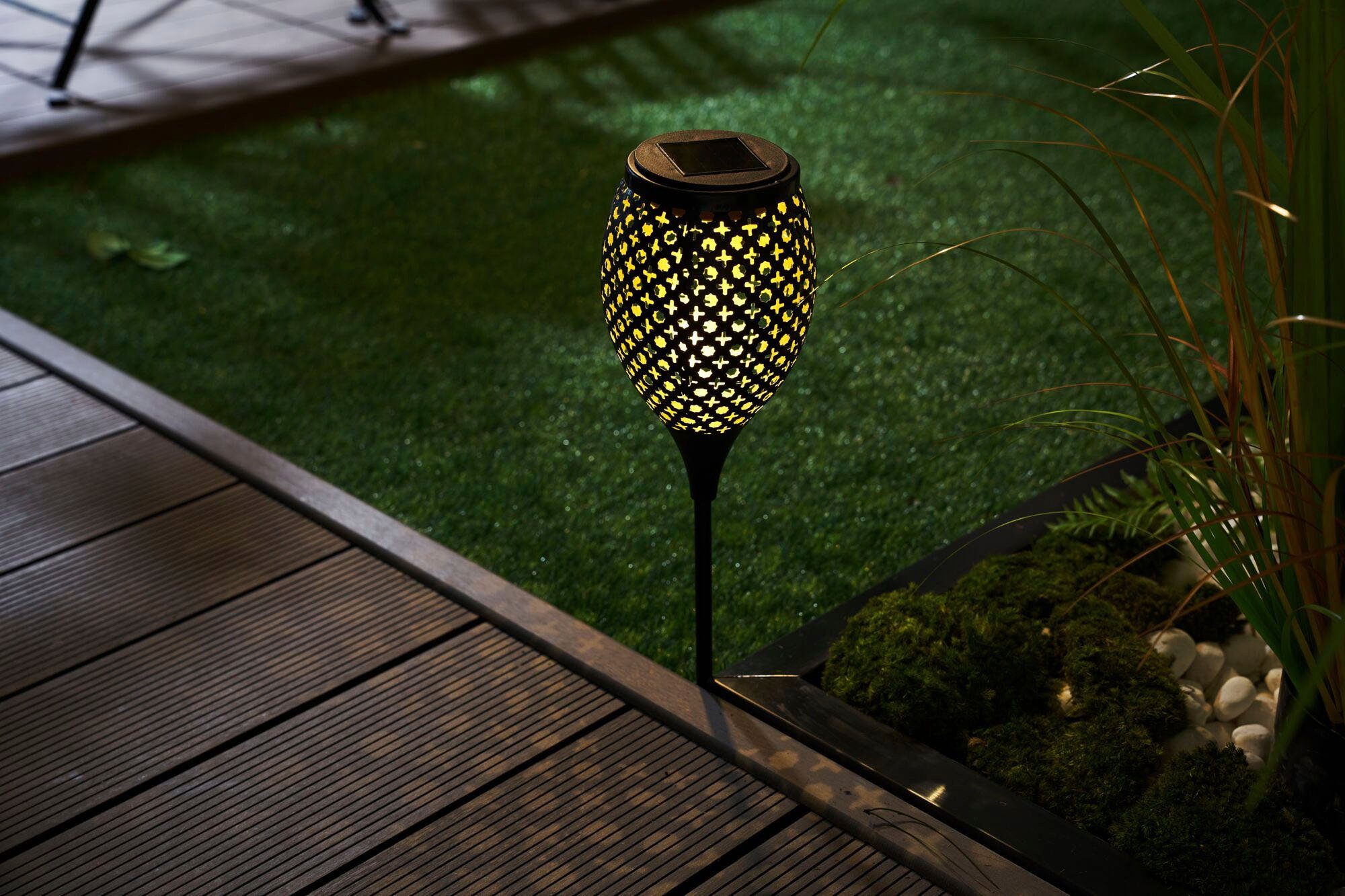 Pauleen LED Gartenleuchte Sunshine Erdspieß fest Buddy, LED Solarbetrieben, LED-Modul, integriert, Warmweiß