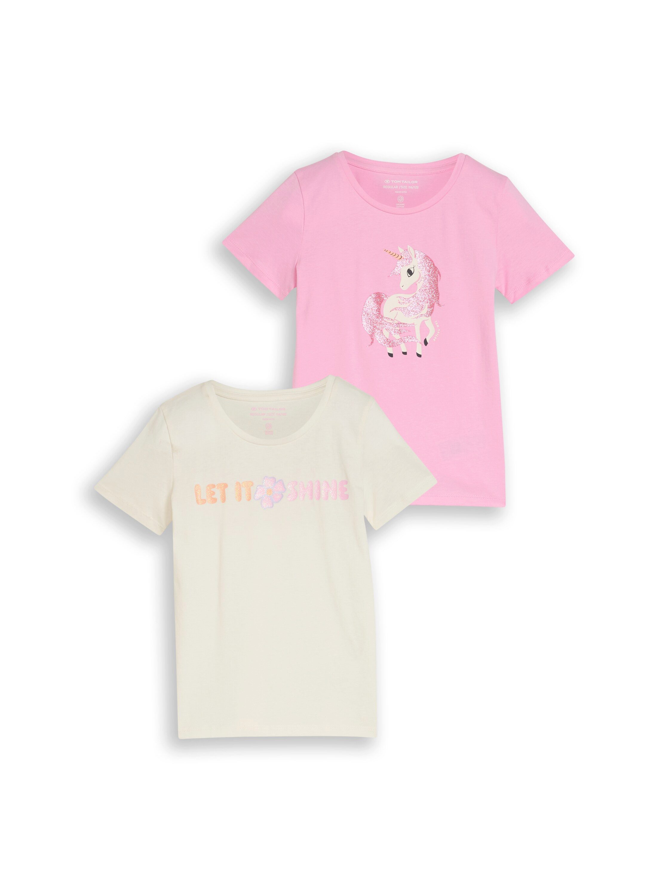 TOM TAILOR T-Shirt (Packung, 2-tlg) mit Print