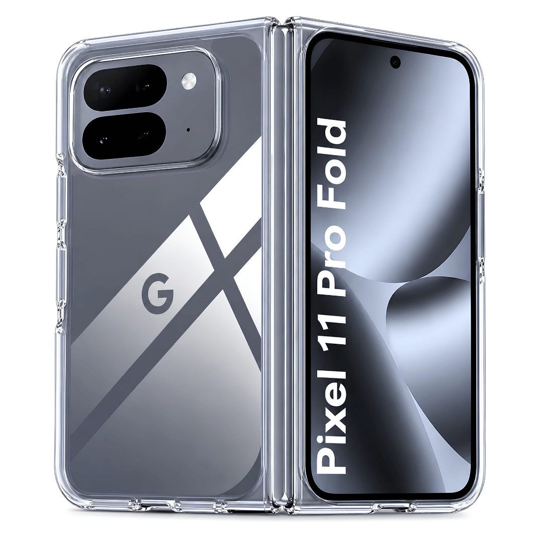 SmartUP Smartphone-Hülle für Google Pixel 11 Pro Fold Transparent Silikon Slim Case Handyhülle 8,0, integrierter Kameraschutz, präzise Aussparungen