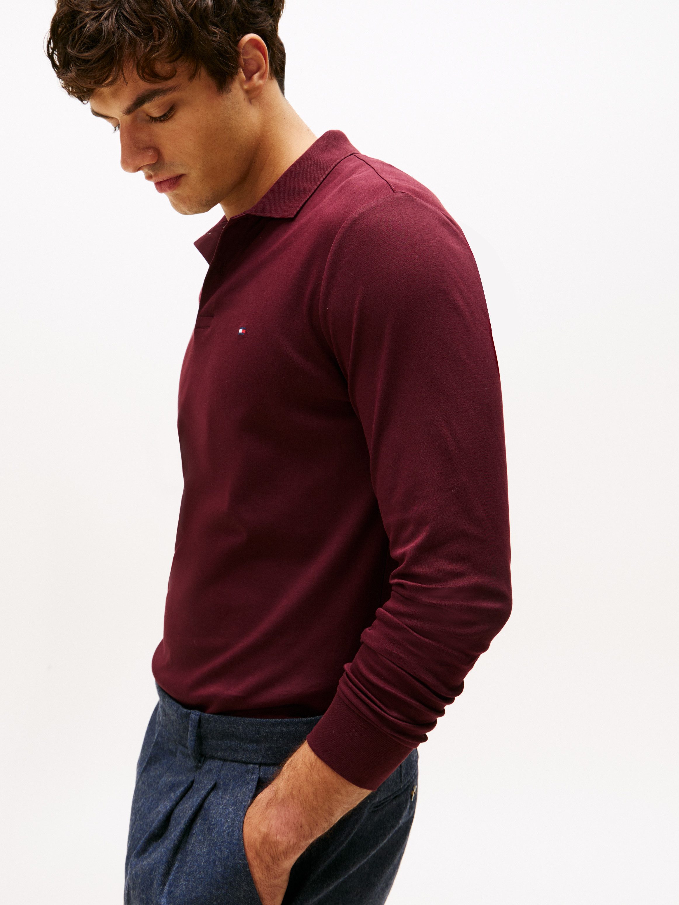 Tommy Hilfiger Langarm-Poloshirt L/S LIQUID COTTON REG POLO mit Jersey und günstig online kaufen