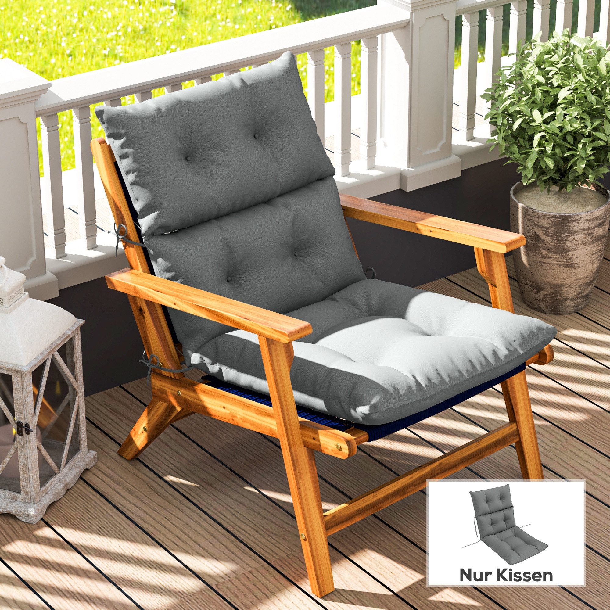 Outsunny Sitzkissen 115x56 cm, mit Bindebänder, günstig online kaufen