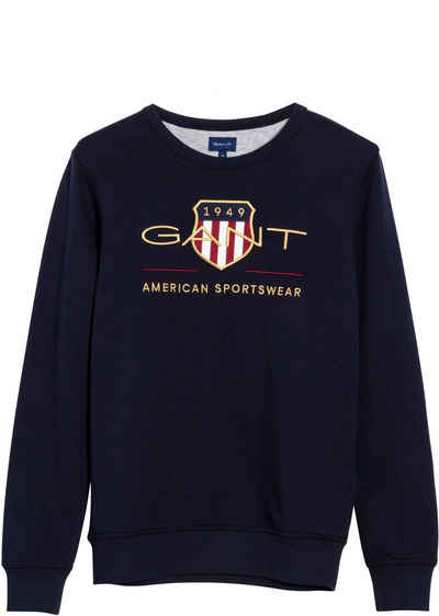 Gant Sweatshirt »ARCHIVE SHIELD C-NECK« mit geripptem Rundhalsausschnitt