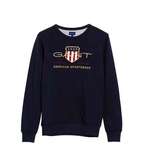 Gant Sweatshirt ARCHIVE SHIELD C-NECK mit geripptem Rundhalsausschnitt