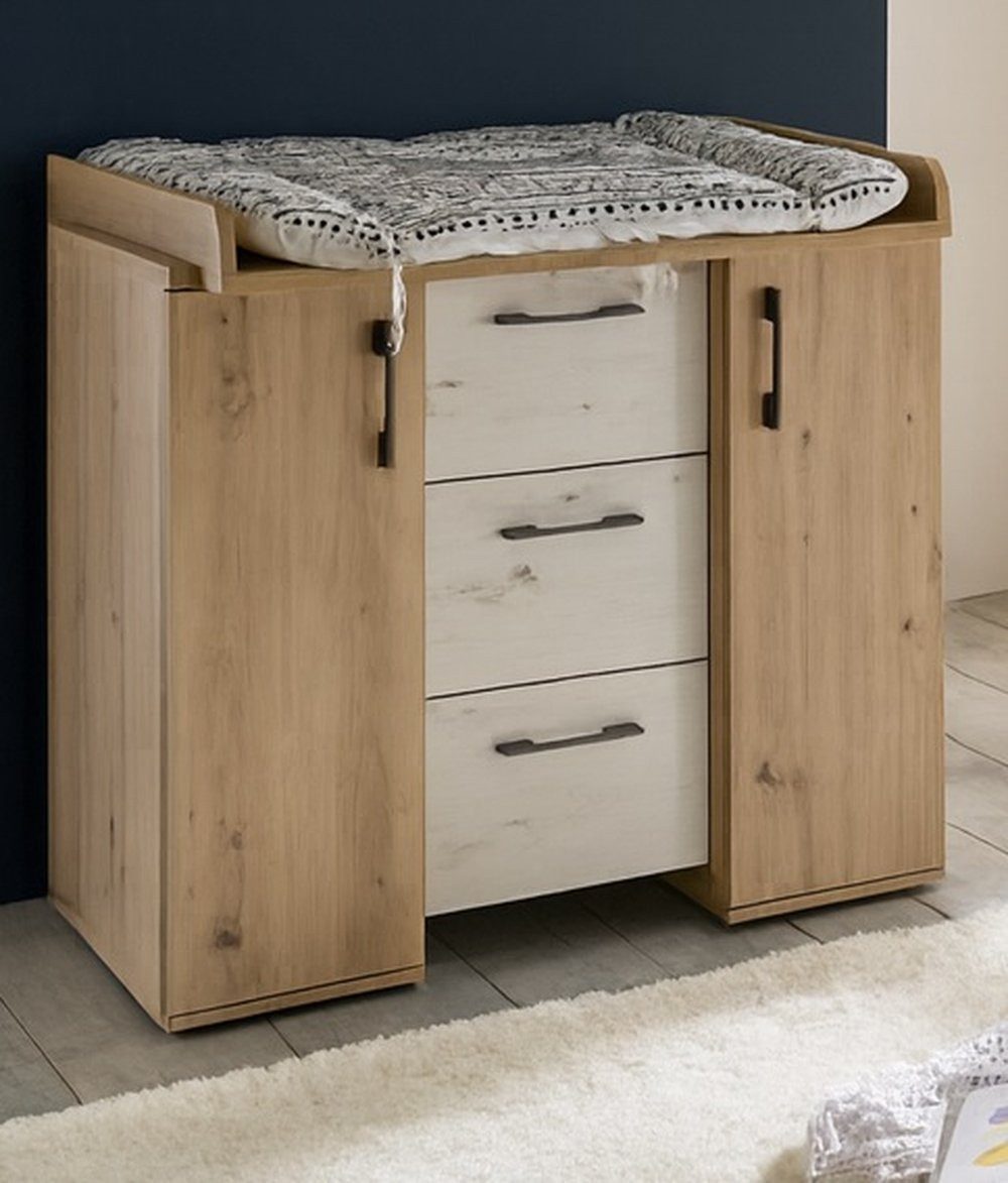 Mäusbacher Babymöbel-Set (2-teilig) in asteiche / artisan weiß - 127x186x54 (BxHxT), (2-teilig)