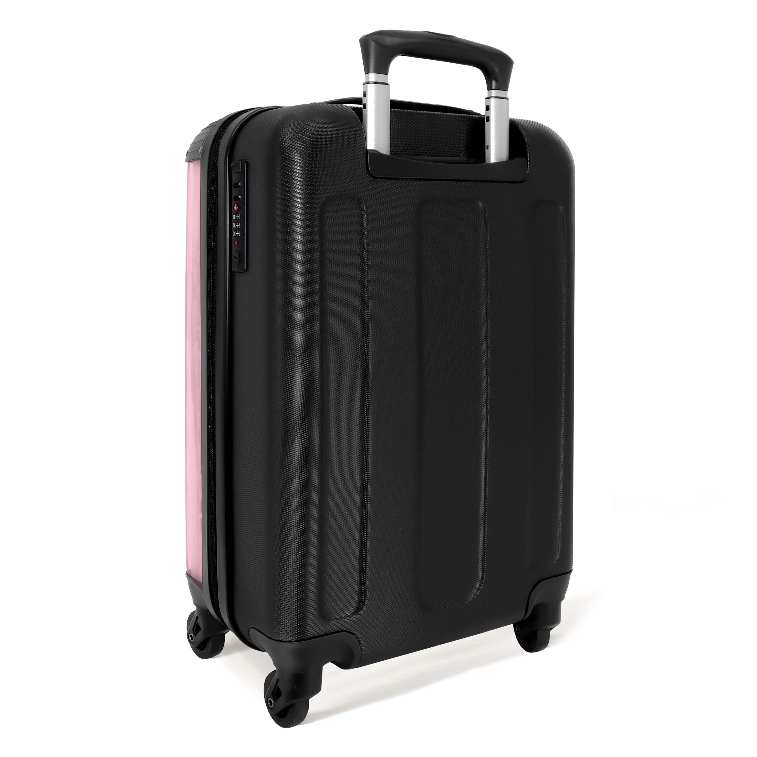 NoBoringSuitcases.com© Hartschalen-Trolley Rosa mit rotem Spruch 'hola' 55x35x20cm, Handgepäck Koffer & Trolleys, Luggage, Reisekoffer Frauen – Bild 3 von 5