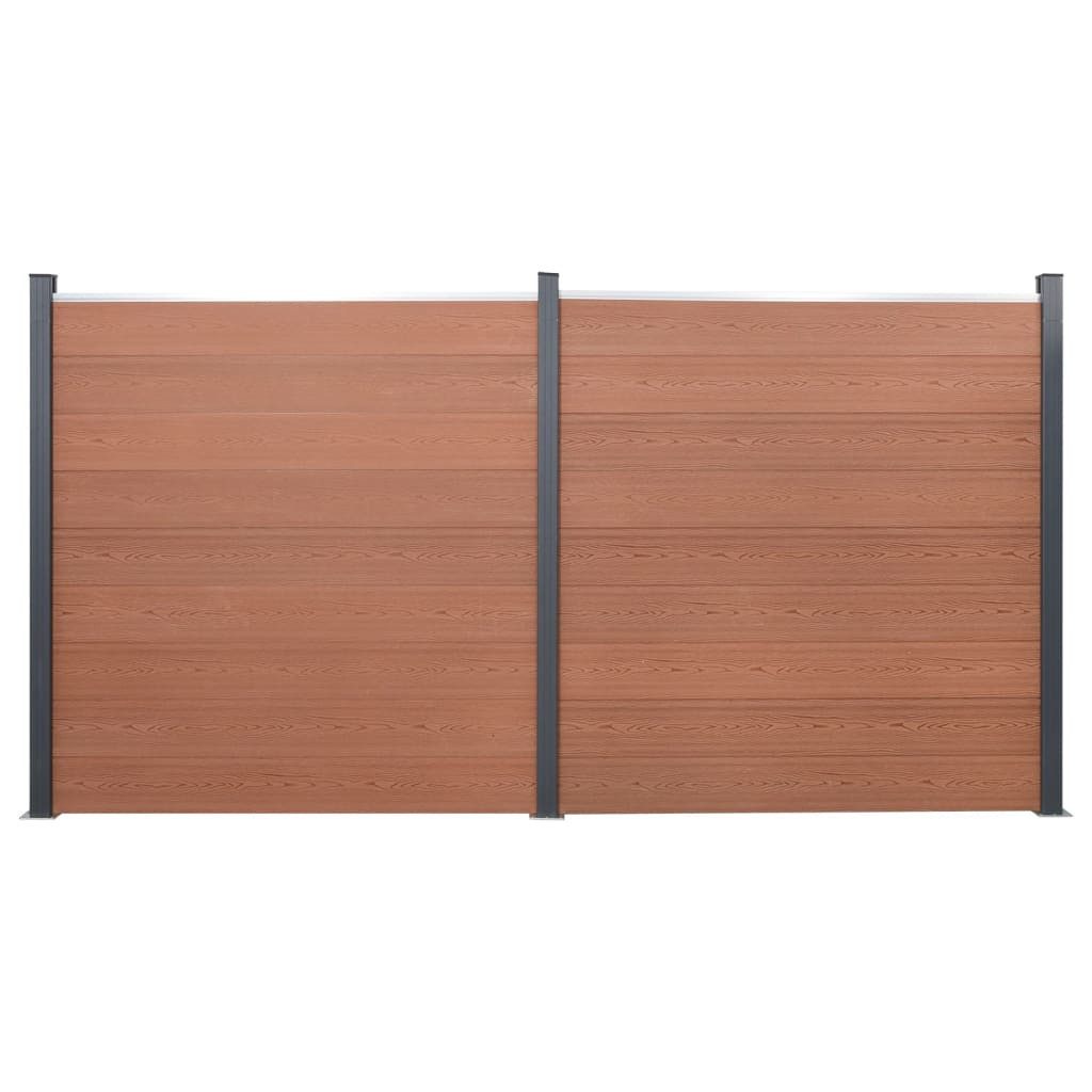 vidaXL Gartenzaun Zaunelement-Set Braun 353x186 cm WPC, (1-St)
