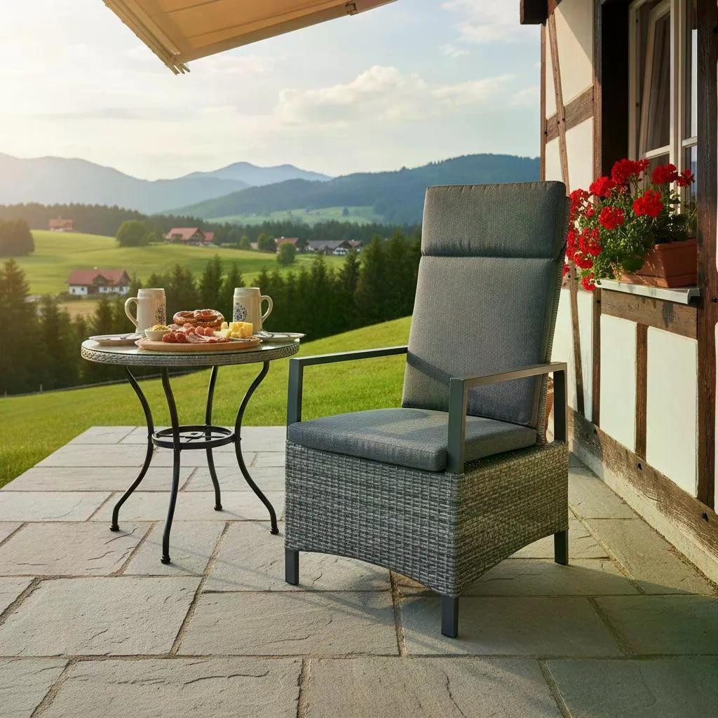 Greemotion Gartenlounge-Set Brisbane Lounge-Set mit Tisch und verstellbaren Sesseln Aluminium, (7-tlg), inkl. Kissen