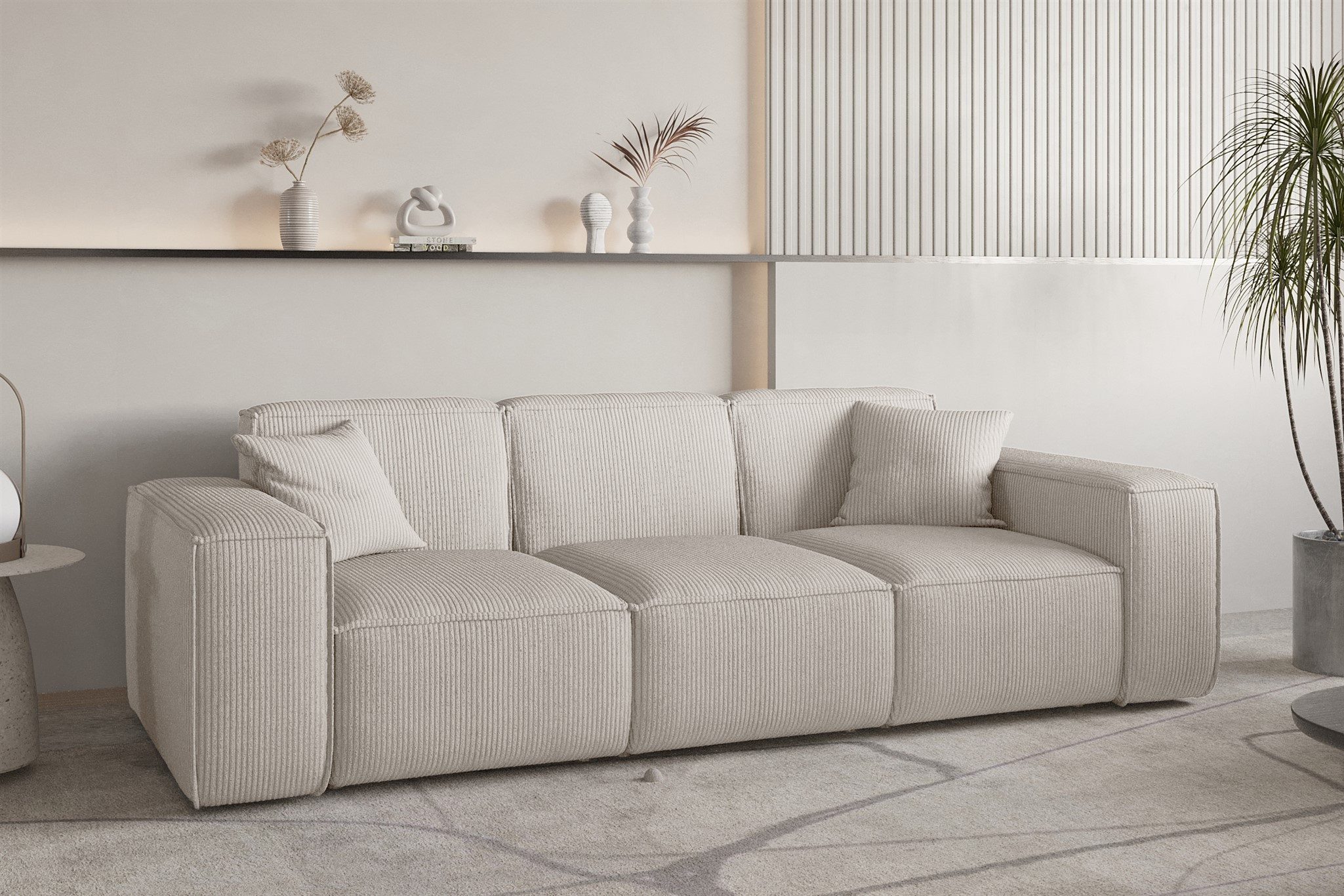 Fun Möbel 3-Sitzer Sofa Designersofa CELES PREMIUM in Stoff Scala, Auch als Set erhältlich
