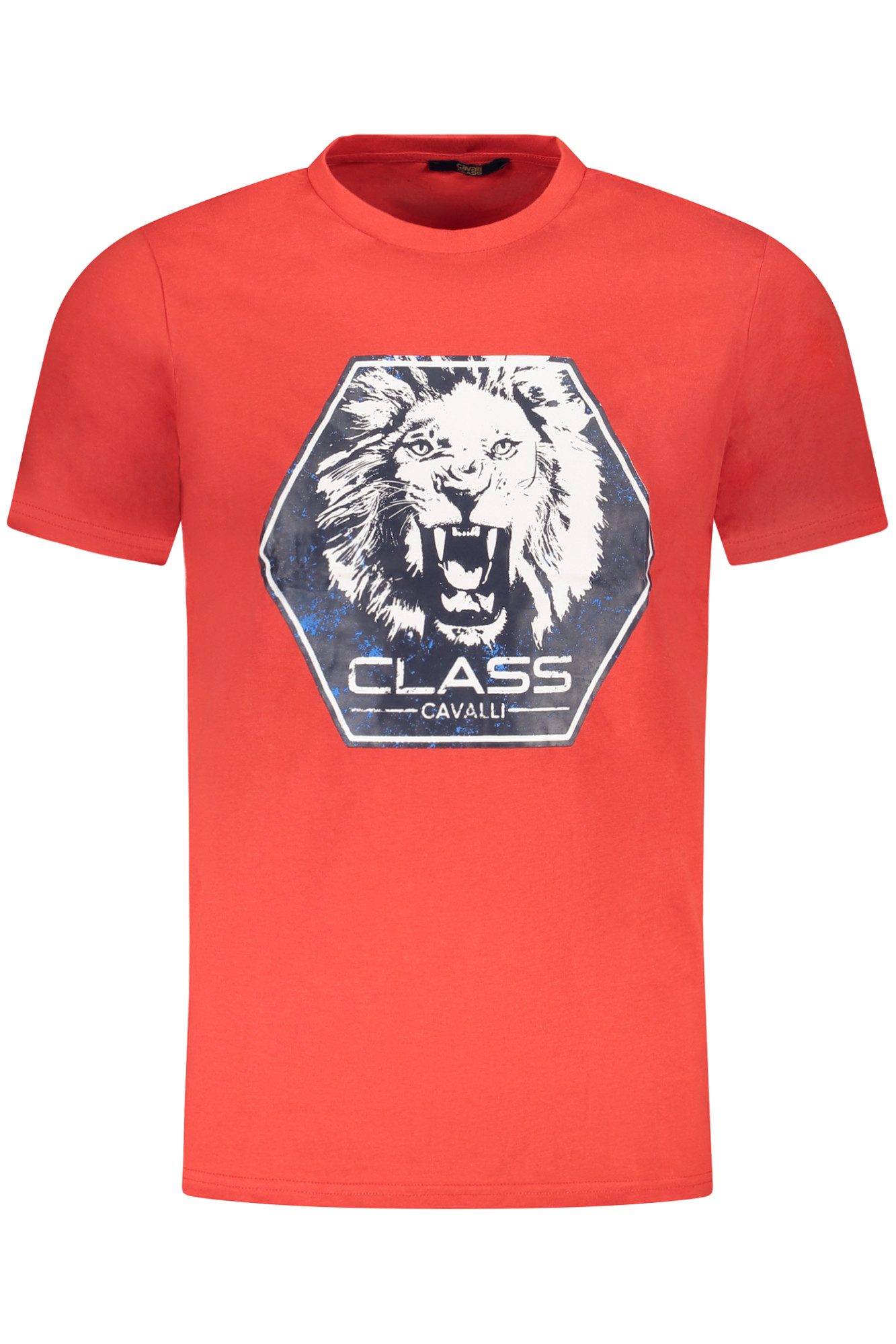 Cavalli Class T-Shirt Stylisches Herren Kurzarm T-Shirt in Rot mit