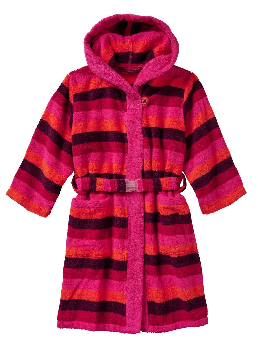 JAKO-O Kinderbademantel JAKO-O Bademantel Kinder mit Kapuze, Mädchen Jungen, fuchsia, Frottier, Mit Kapuze, elastischer Gürtel mit Klickverschluss