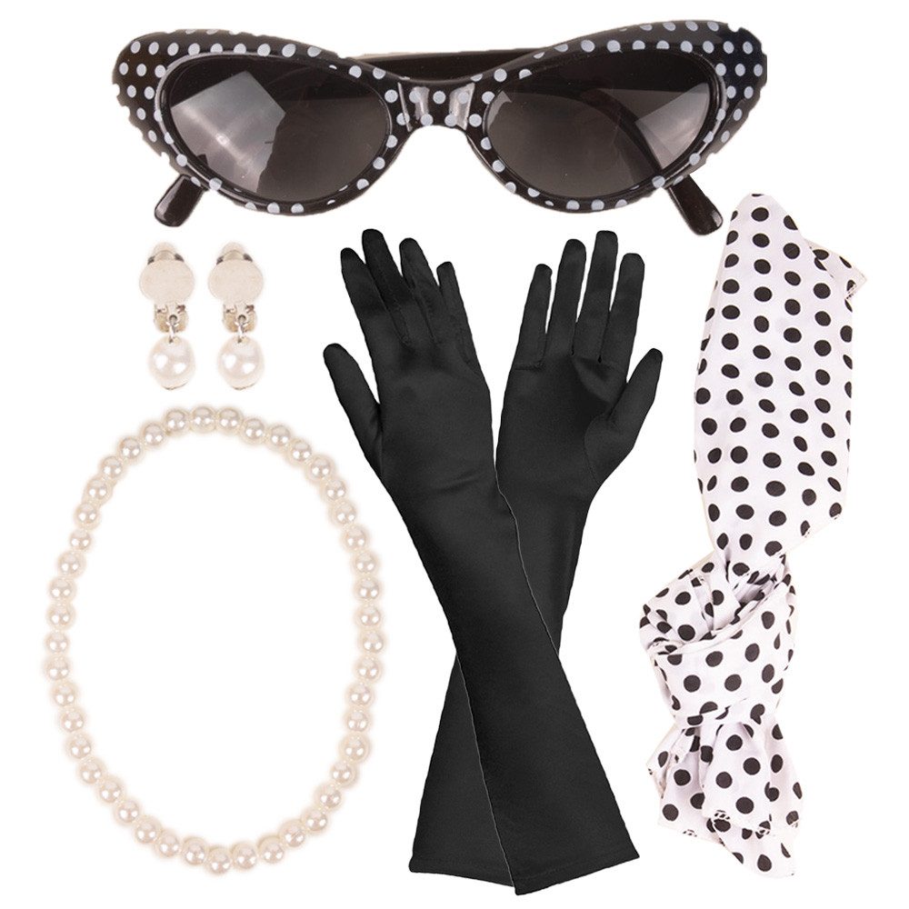 Kostüm 50er Jahre Accessoires Set 7-tlg