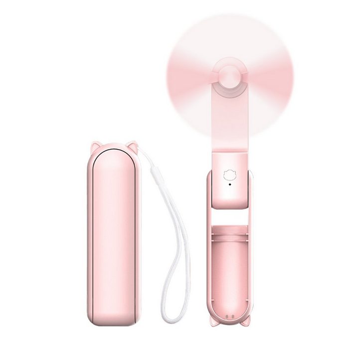 CALIYO Mini USB-Ventilator Handventilator Mini Ventilatoren USB Wiederaufladbarer mit Powerbank Taschenlampen Funktion für Frauen Kinder